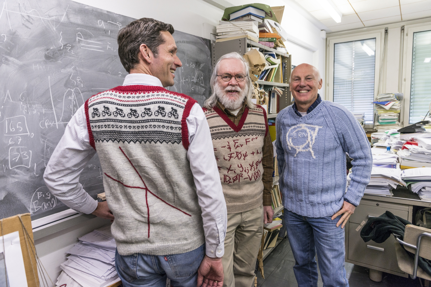 Particle physicists in Norwegian knitwear. Oh yes. 