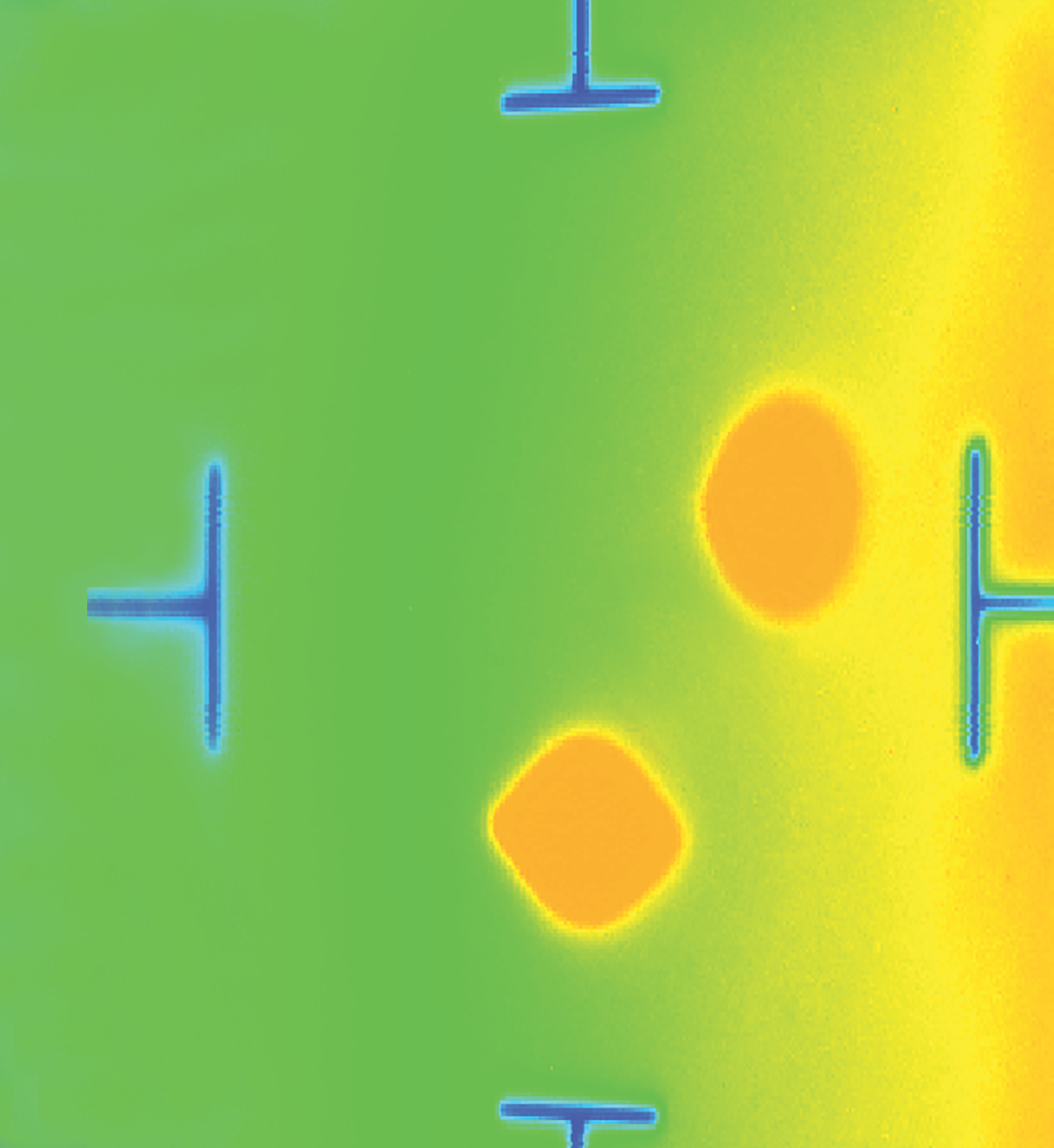 Image of a LHC beam screen recorded on 10 September 2008, showing two spots corresponding to the successful circulation of protons once around the machine (Image: CERN)