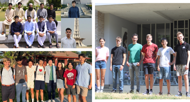Les équipes lauréates de l’édition 2023 du concours Ligne de faisceau pour les écoles du CERN: « Particular Perspective » du Pakistan en haut à gauche, « Myriad Magnets » des USA en bas à gauche et « Wire Wizards » des Pays-Bas à droite (Images : Particular Perspective, Myriad Magnets, Wire Wizards)