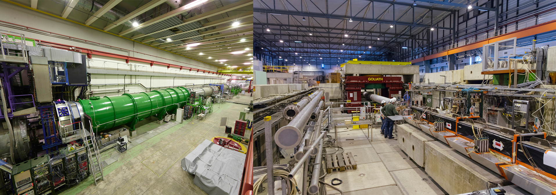The NA62 (left) and NA64 (right) experiments at CERN’s North Area. 