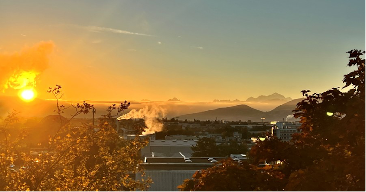 White smoke emerging from buildings
