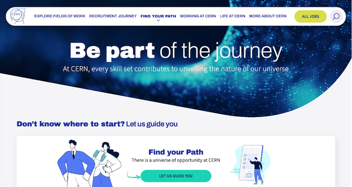 Screenshot new career website