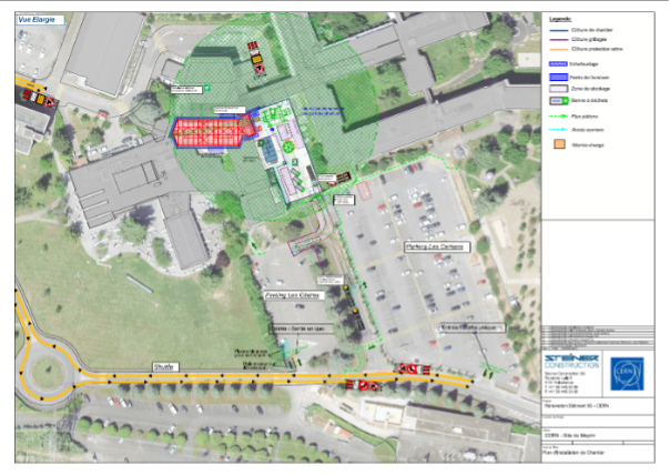map showing the changes to parking and road access during renovation